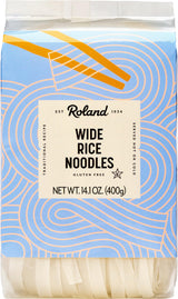Roland Foods Wide Rice Noodles, Specialty Imported Food, 14.1 Ounce Bag, Pack of 1
