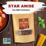 52USA Star Anise Whole, 4 Ounce (Pack of 1), NON-GMO Verified Chinese Star Anise Whole, Dried Star Anises Pods for Tea and baking