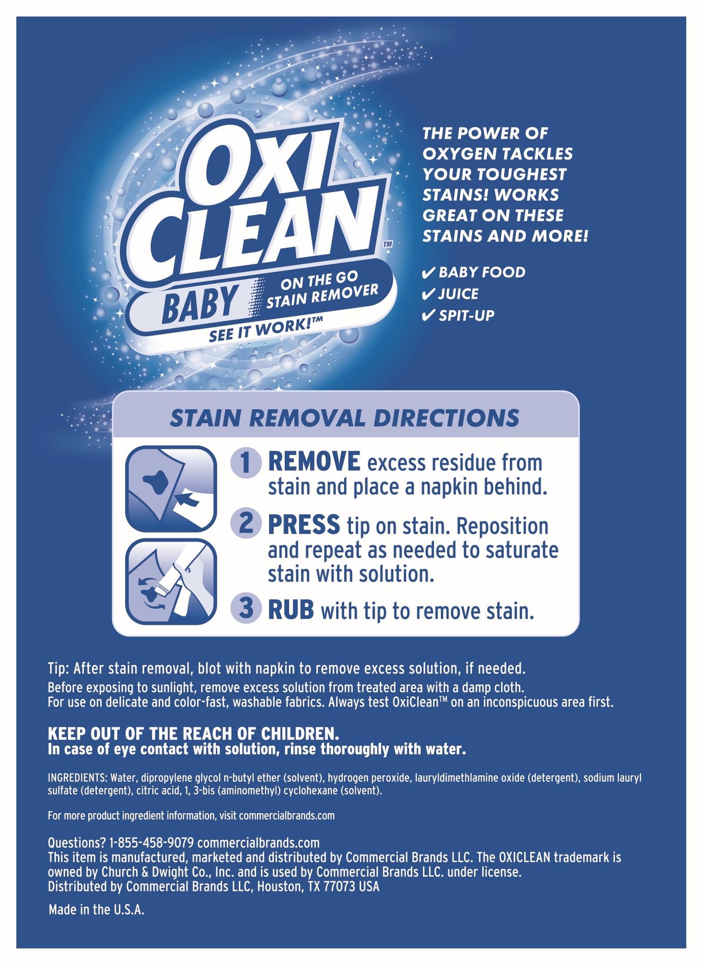 OxiClean Versatile Stain Remover Baby Stain Soaker, 3 lb