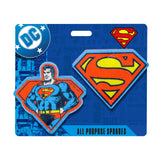 Spoontiques Superman Premium Sponge Set - 2-Pack Multi-Purpose Cleaning Sponges - Dual-Sided Non-Scratch Scrub & Absorbent Wipe - Durable, Reusable