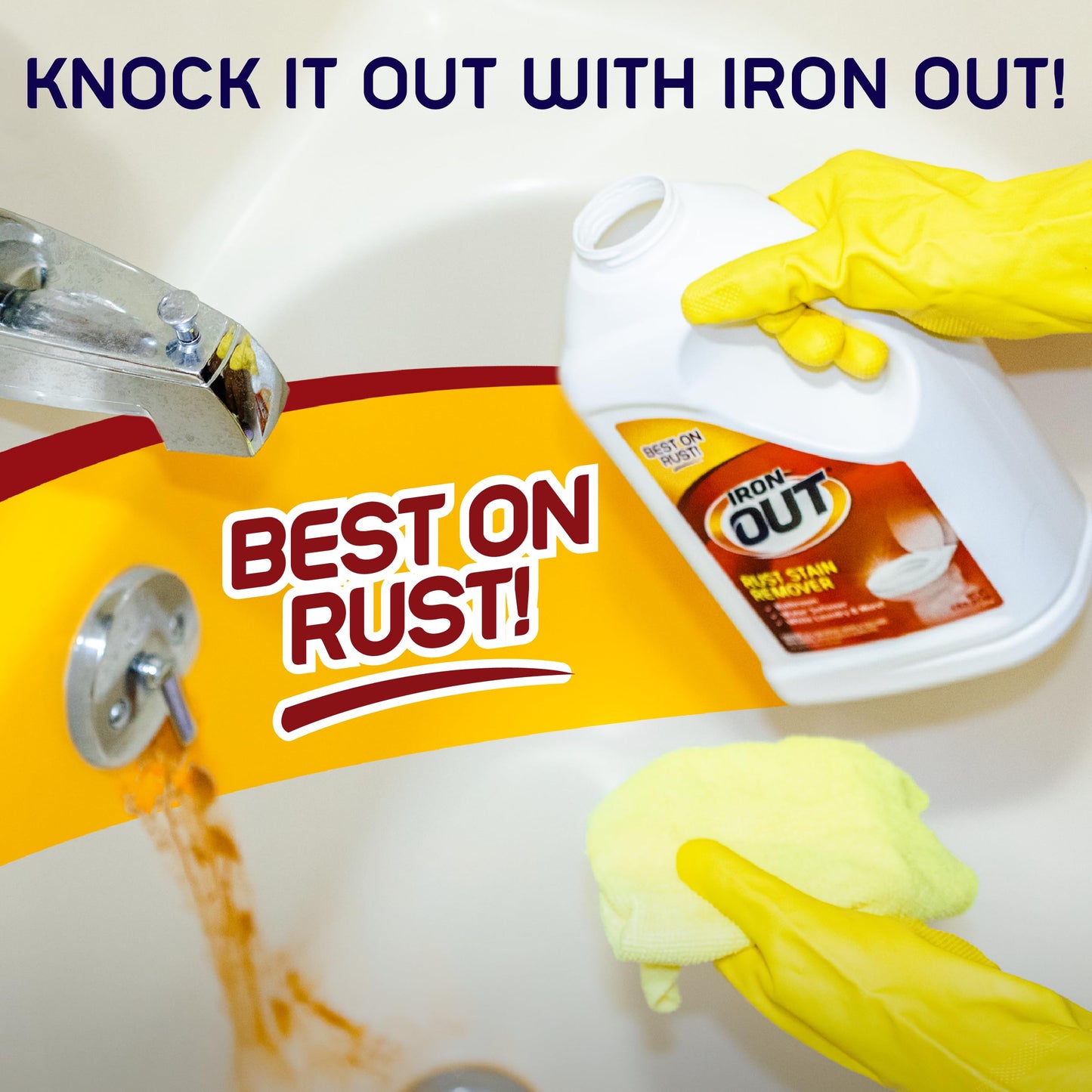 Iron OUT Rust Stain Remover Powder, Remove Rust Stains in Bathrooms, Kitchens, Appliances, Laundry, and Outdoors, 4.75 Pound Bottle 3-Pack