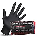SAS Safety SAS - 66583 - 120 PACK Derma-Tuff Powder Free Nitrile Disposable Gloves, 6 Mil, 2XL 120 Ct, Latex Free, Black