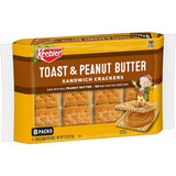 Keebler Sandwich Crackers, Lunch Snacks, Toast and Peanut Butter, 11oz Tray (8 Packs)