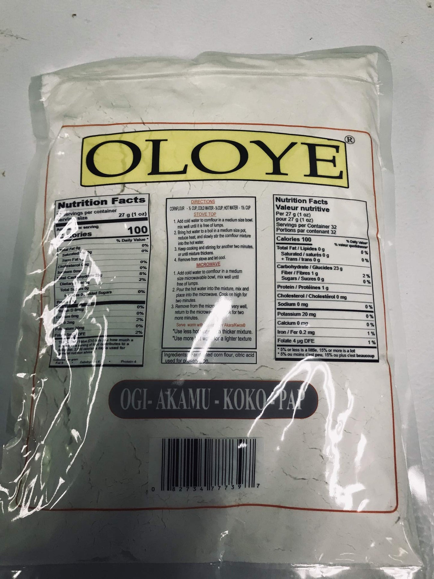 Oloye fermented corn flour (pap/ogi) 2lbs