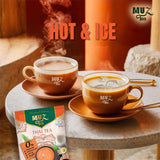 MuzTea Thai Tea Mix Milk Tea Powder 3 in 1 Instant Thai Tea Drink Packets Authentic Assam Tea Leaves For Hot Ice Tea, No Artificial Color 15 Sachets