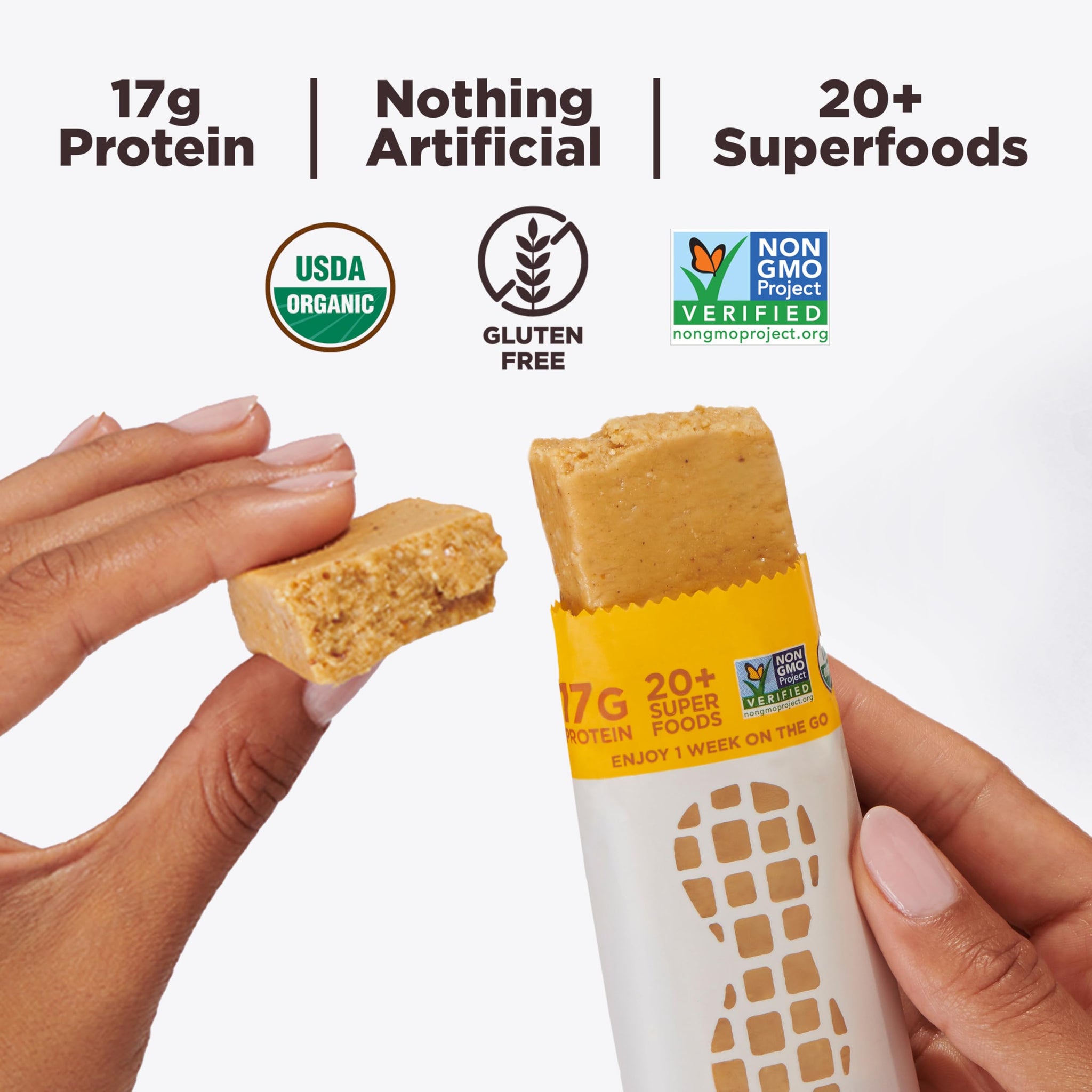 Perfect Bar Protein Bars, Peanut Butter, Gluten Free, Made with Organic Honey, Cookie Dough Texture, Refrigerated Protein Snack, 10 Count, 2.5 Oz Bar