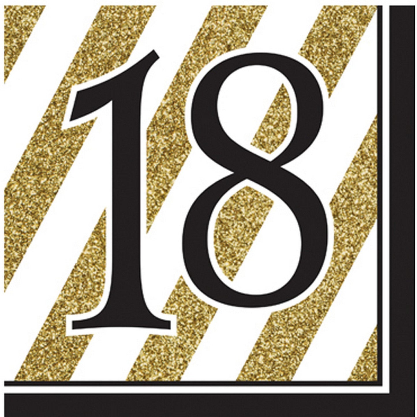 Creative Converting Black and Gold 60" Paper Luncheon Napkins