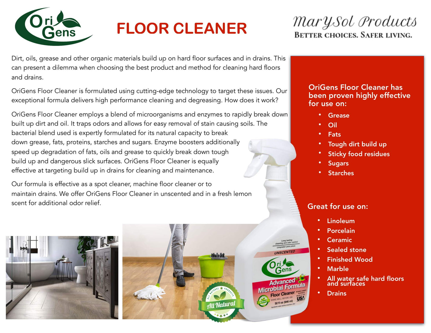 Origens Floor Cleaner Lemon Scent