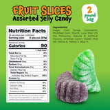 Fruit Slices - 2 Pound Bulk Pack (65 Count) - Assorted Fruit Jelly Candy - Unwrapped Wedges - Old Fashioned Jelly Candy for Gifting, Snacking