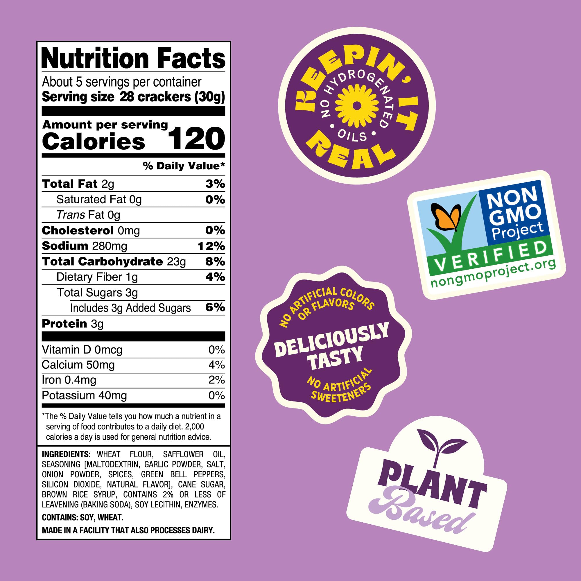 NEW Back to Nature Garlic & Herb Mini Seasoned Crackers, Non-GMO, Plant-Based Snack Cracker, Snack Happy, 5 oz Box