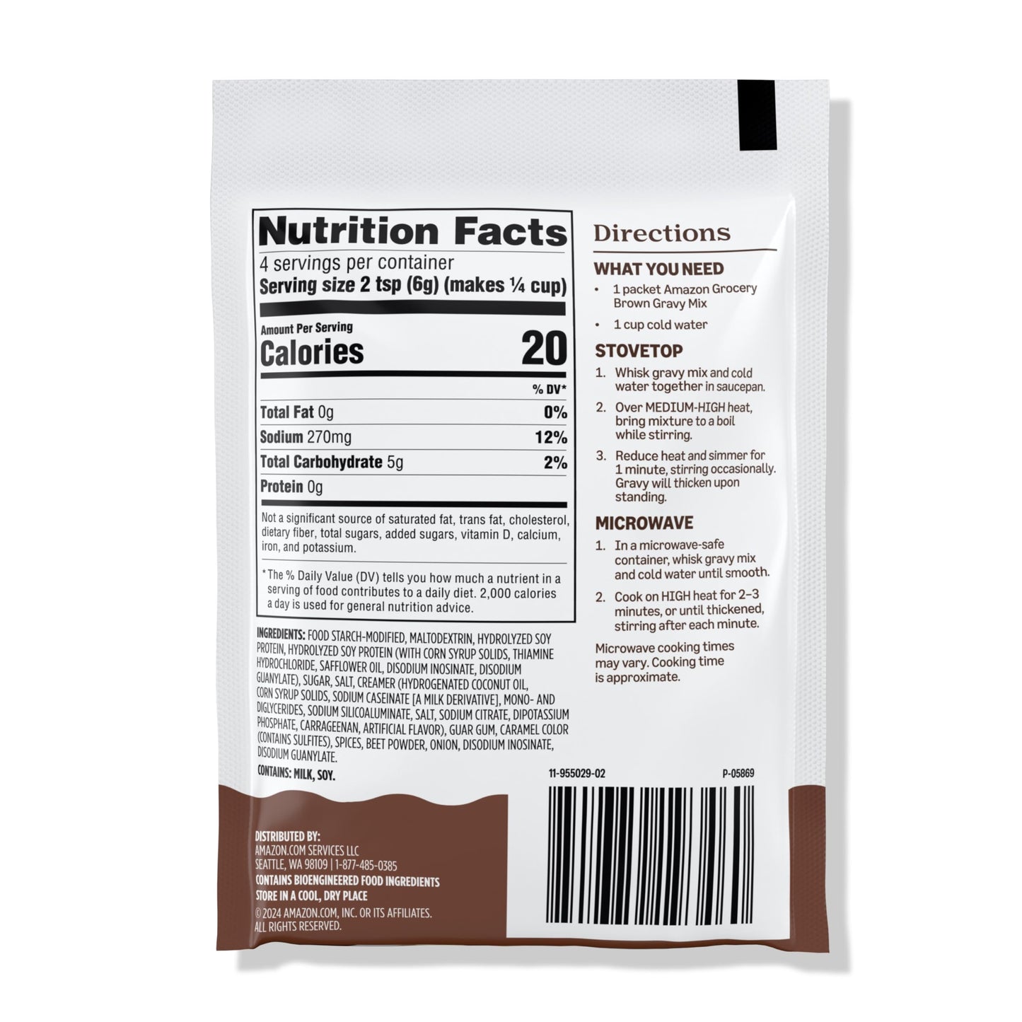 Amazon Grocery, Brown Gravy Mix, 0.87 Oz