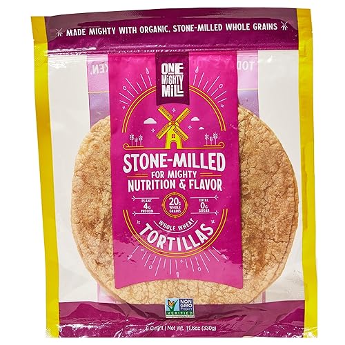 One Mighty Mill, Whole Wheat Tortillas - Made with Organic Whole Grains | 6 count - 11.6oz.