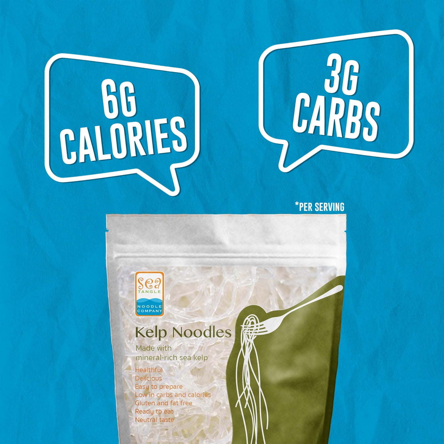Sea Tangle Kelp Noodles (12oz) - Low Calorie Asian Noodles for Healthy Noodle Dishes - Gluten Free, Keto Noodle Sub for Rice Noodles, Glass Noodles