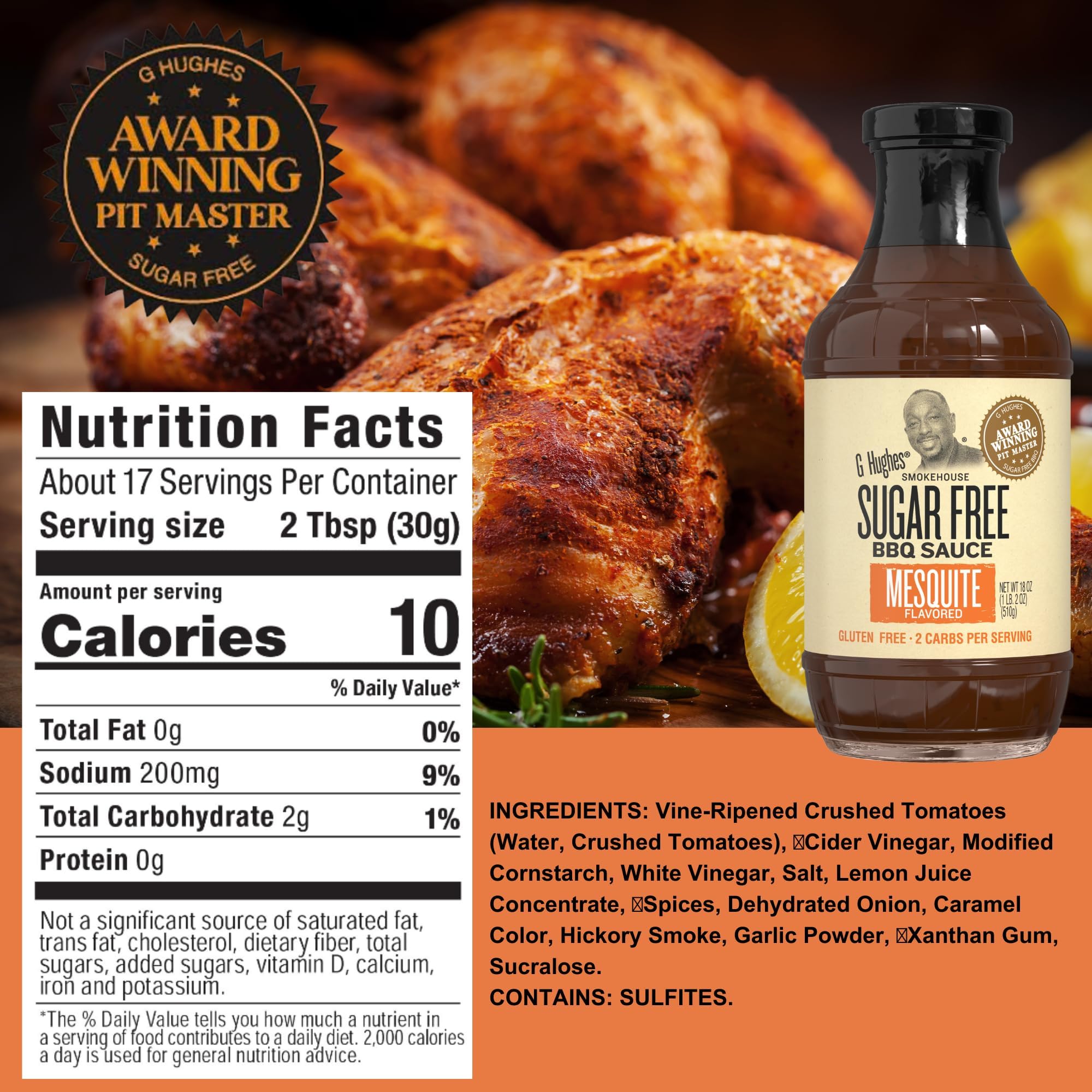 G Hughes Sugar Free Mesquite, Sweet Heat, Sweet and Spicy - 18 Oz (3-Pack)