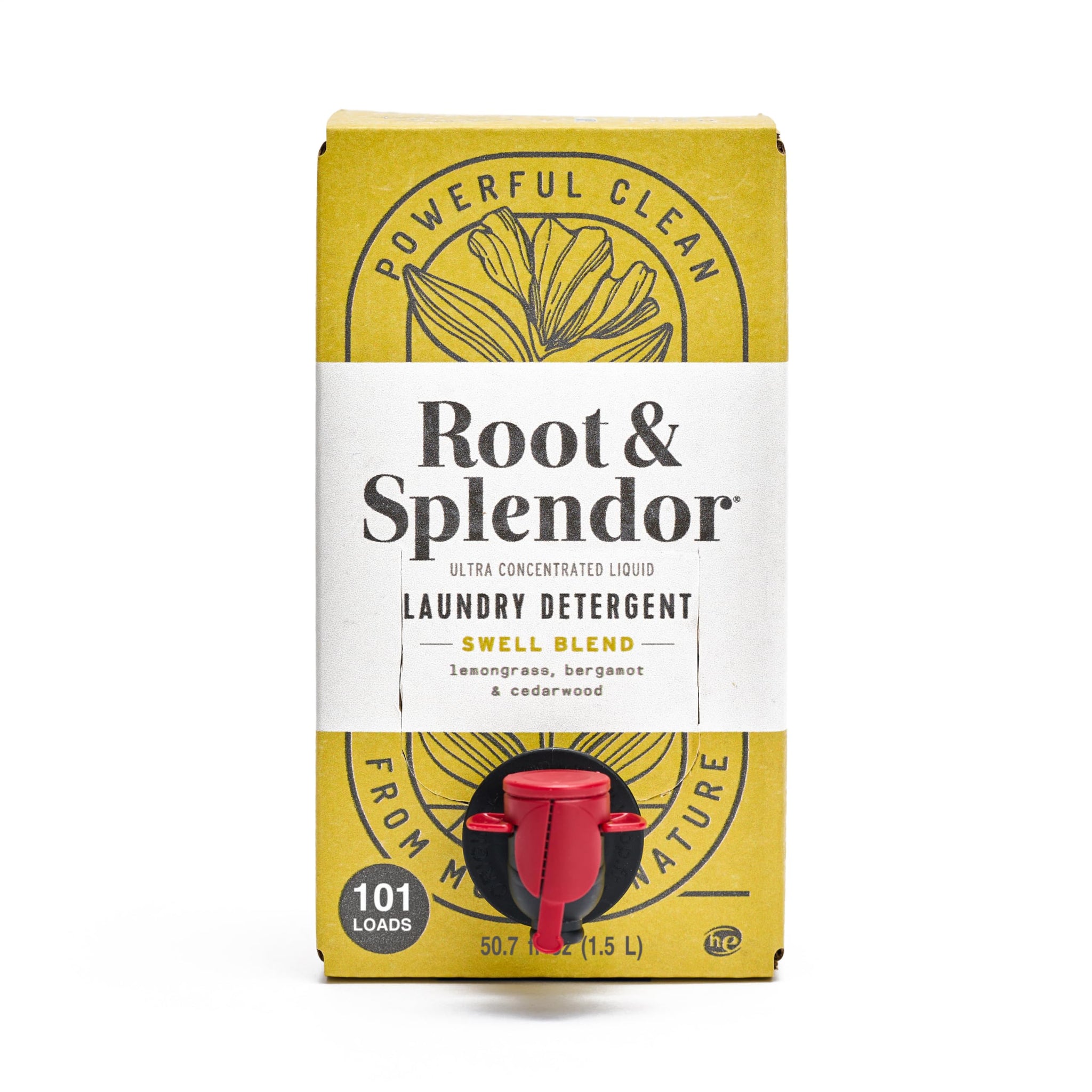 Root & Splendor Ultra Concentrated Non Toxic Laundry Detergent Liquid - Plant Based & Eco Friendly Enzymatic Laundry Soap, Swell Scent, 1.5 Liter, 101