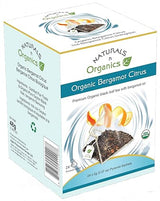 Naturals-n-Organics Organic Bergamot Citrus Earl Grey Tea with Natural Italian Bergamot Oil for Autophagy and Detox, 24 Bio-degradable Pyramid Tea