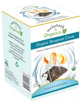 Naturals-n-Organics Organic Bergamot Citrus Earl Grey Tea with Natural Italian Bergamot Oil for Autophagy and Detox, 24 Bio-degradable Pyramid Tea