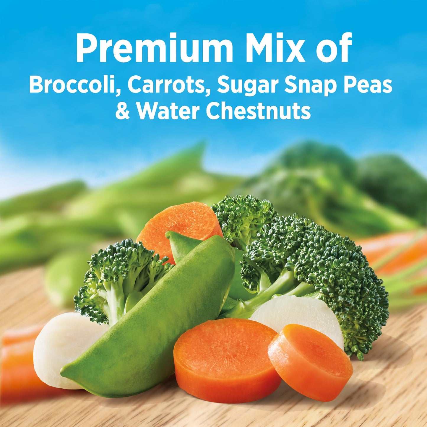 Birds Eye Steamfresh Broccoli, Carrots, Sugar Snap Peas & Water Chestnuts, Frozen Vegetables, 10.8 OZ