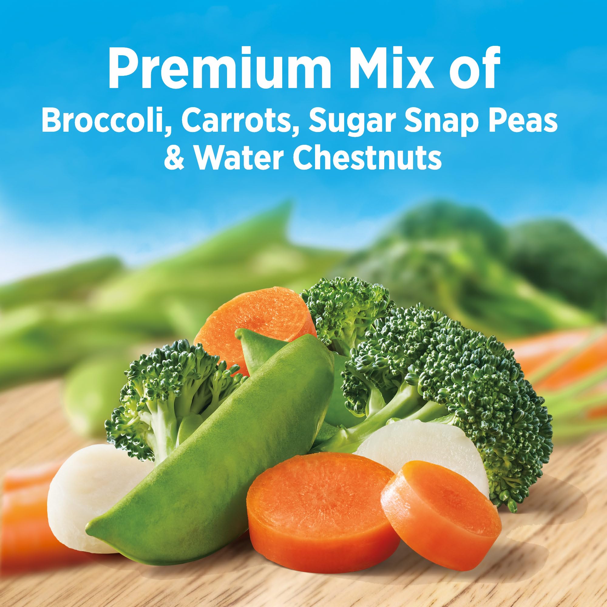 Birds Eye Steamfresh Broccoli, Carrots, Sugar Snap Peas & Water Chestnuts, Frozen Vegetables, 10.8 OZ