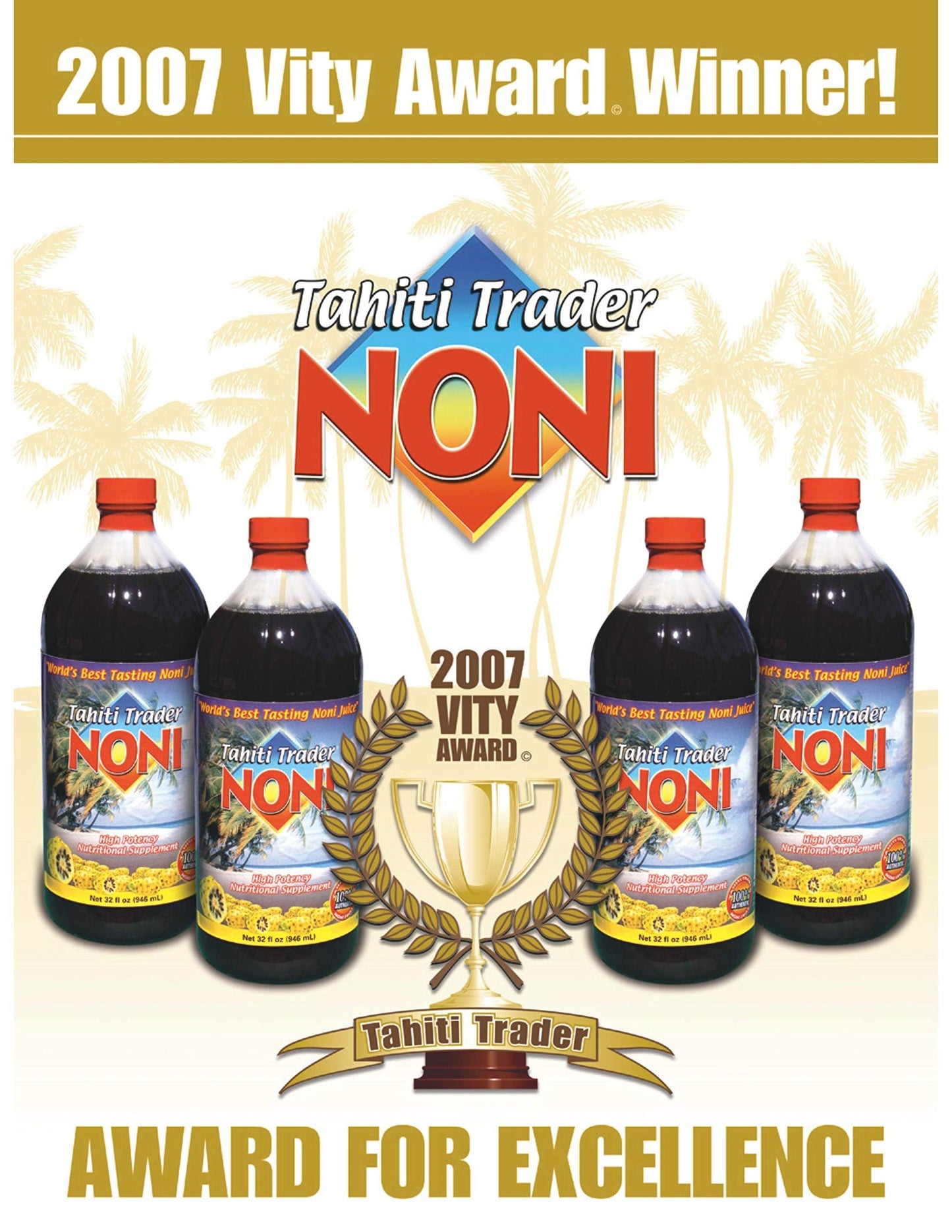 Tahiti Trader Original High Potency Noni Juice - Pure Noni Fruit Juice with Blueberry & Raspberry - Organic Antioxidant Superfood Supporting Energy