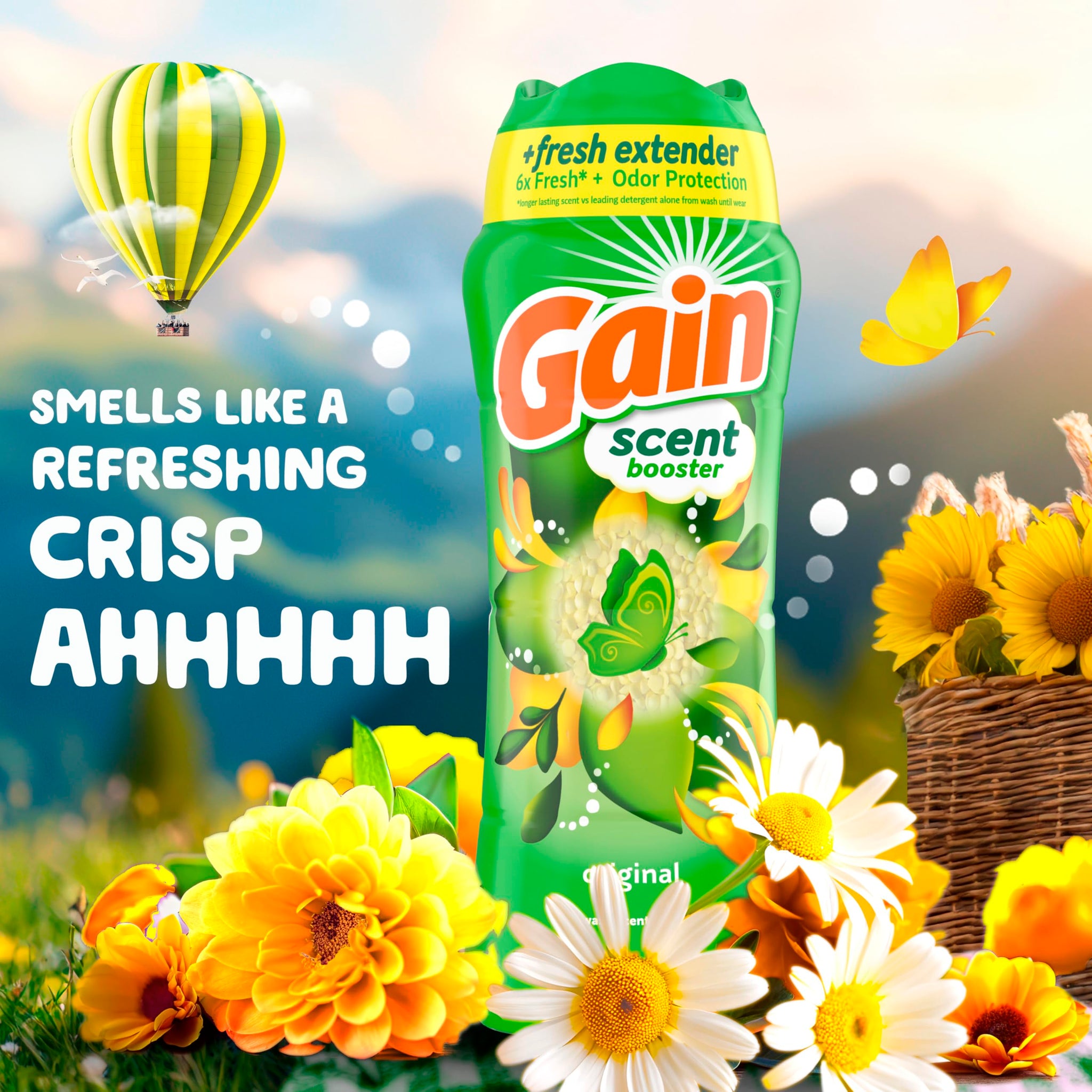 Gain In-Wash Laundry Scent Booster Beads, Original Scent, 24.0 OZ, Fresh Extender + Odor Protection
