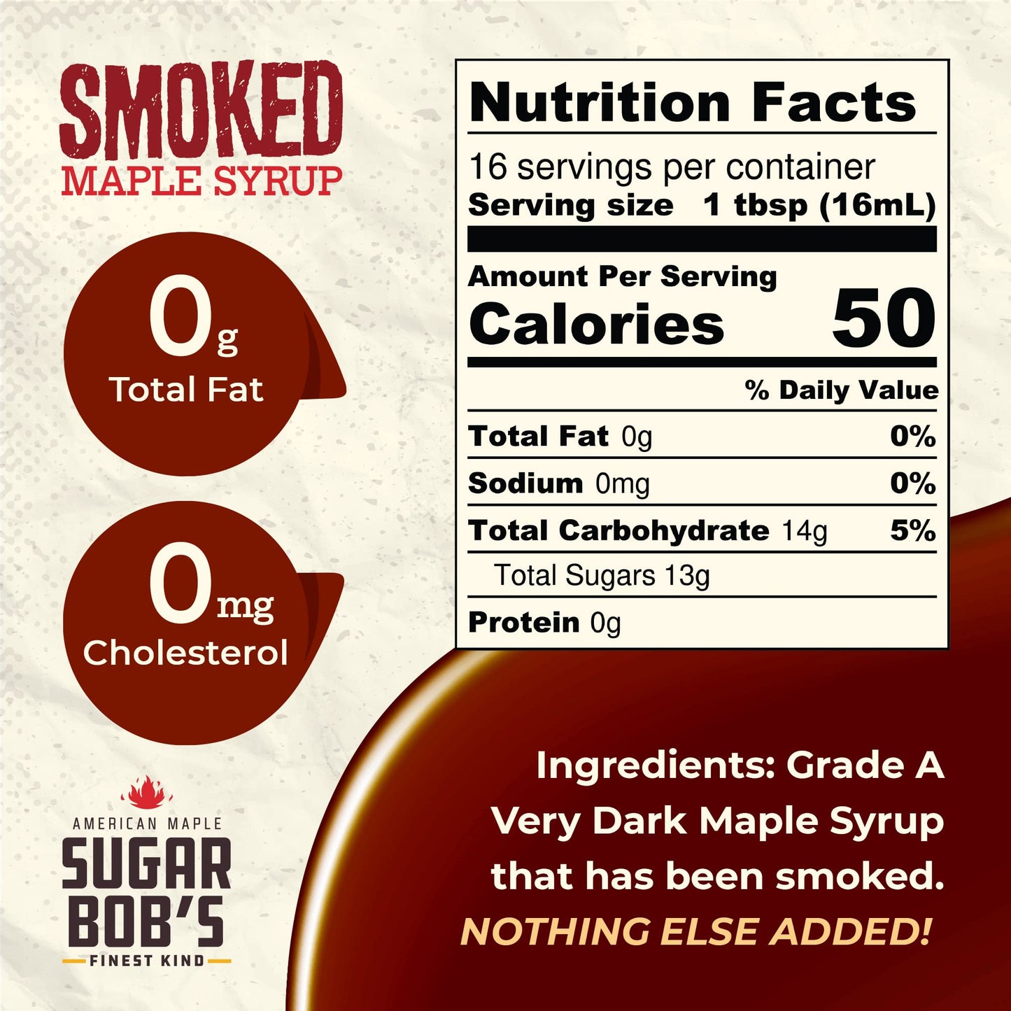 Sugar Bob’s Finest Kind - Smoked Maple Syrup, Real Maple Syrup Infused with Wood Smoke, Made in Vermont, For the Bar, Kitchen, and Grill, 8.45 fl oz