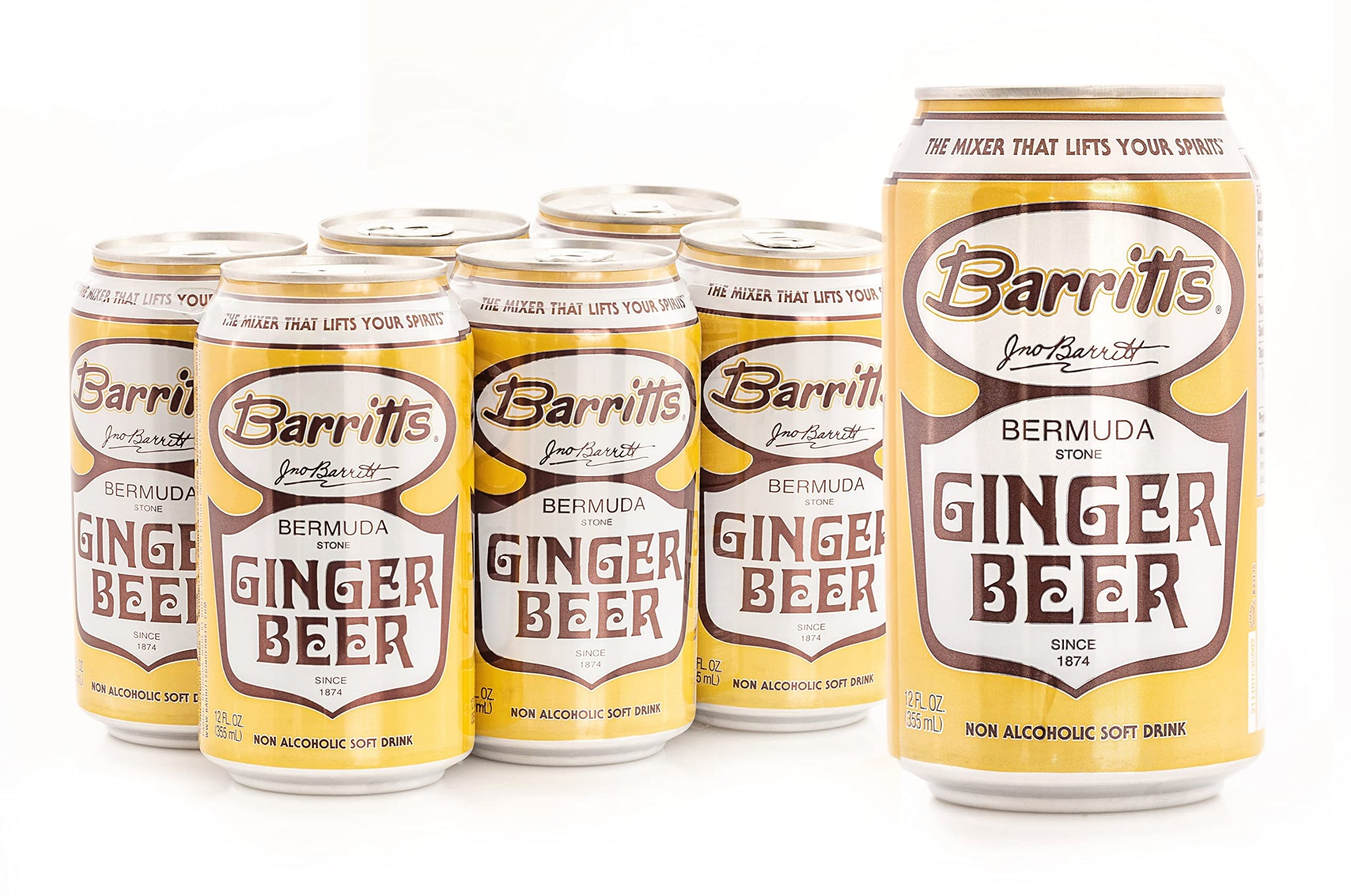 Barritt's Original Ginger Beer, Non-Alcoholic Soda Cocktail Mixer, 12 fl oz Cans, 12 Pack, Gluten Free