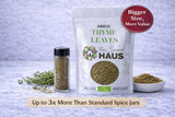 The Snack Haus Dried Thyme Leaves 7 oz - Premium Mediterranean Herb Seasoning - Aromatic Thyme Seasoning for Cooking, Soups, Meat, Chicken, Vegetables