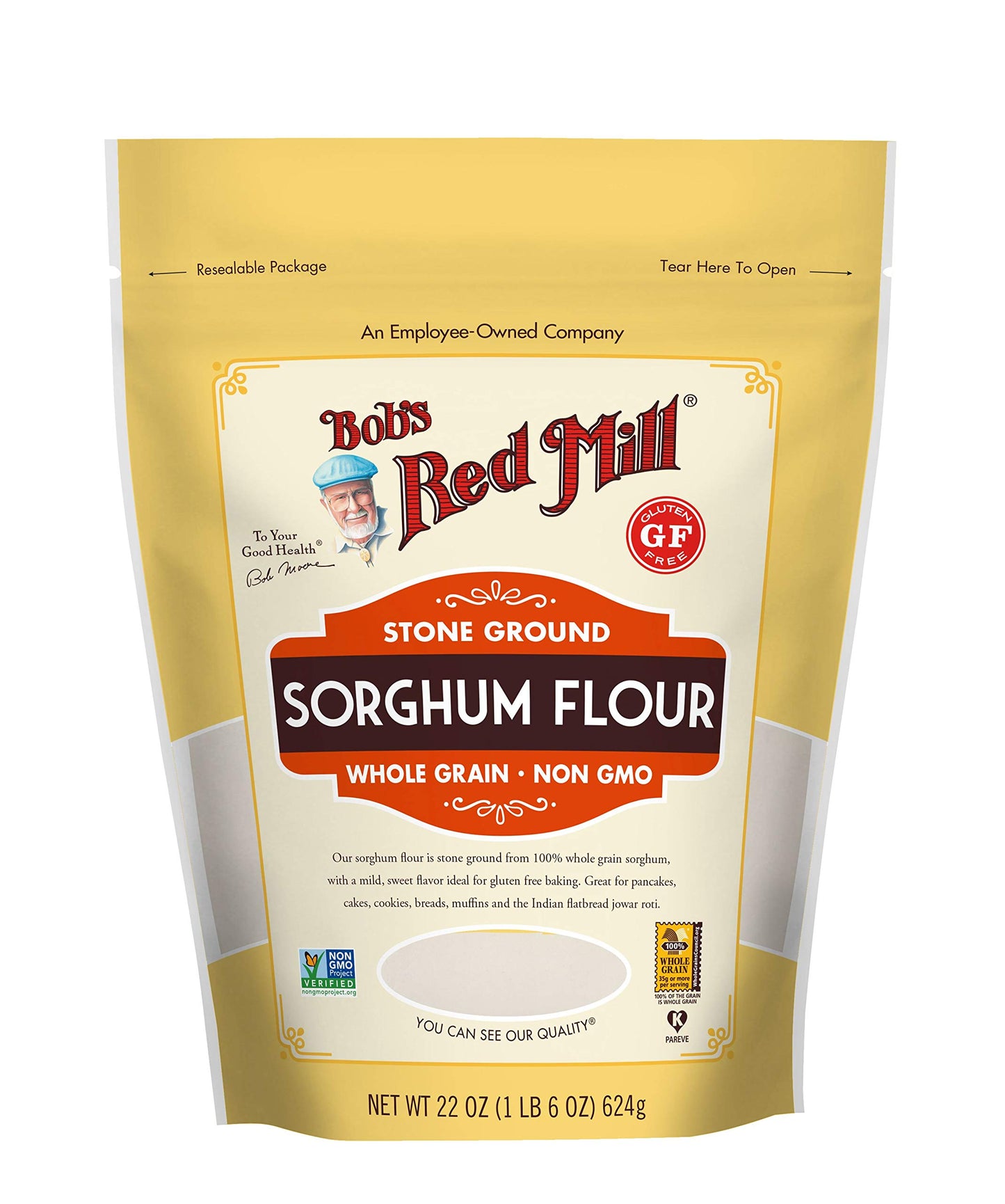 Bob's Red Mill Sorghum Flour, 22oz (Pack of 1) - Whole Grain, Vegan, Kosher