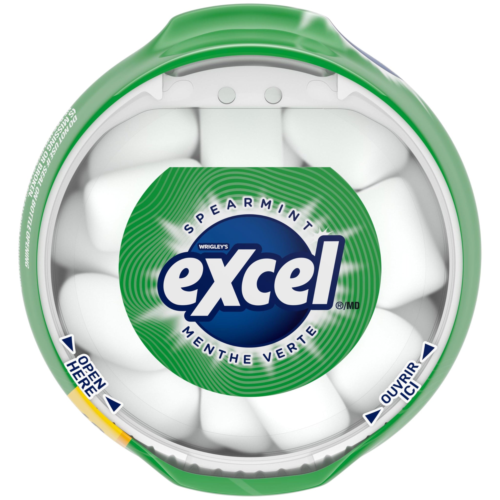 Excel Sugar-Free Gum, Spearmint, 6x60ct, 360 Pieces {Imported from Canada}