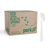Staples Compostable Plastic Spoons, White, Mediumweight PLA Disposable Utensils for Office & Catering