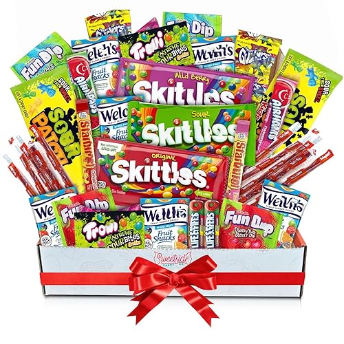 Assorted Candy Box - 41 Piece Gift Basket - Treat Boxes for College Students, Office & Family - Ultimate Birthday Gifts for Men, Women & Teens - Candy
