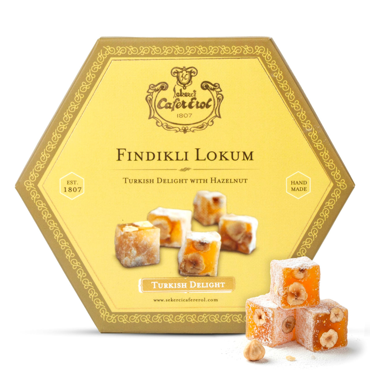 Sekerci Cafer Erol Hazelnut Turkish Delight Lokum, 10.6 oz (300g)