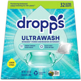 Dropps UltraWash Dishwasher Detergent Pods, Lemon Citrus (32 Ct) - Cuts Grease & Stuck-On Food | Sparkling Dishes & Glasses | Residue-Free | Clean