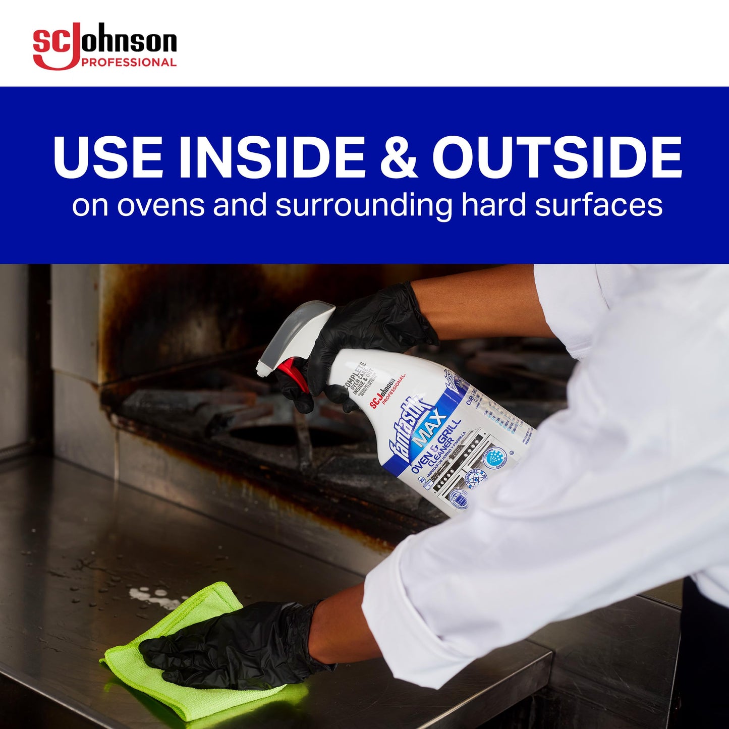 SC Johnson Professional Fantastik Max Oven & Grill Cleaner Spray, Cleans Inside and Out, 32 Fl Oz
