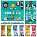 Amrita Nut Free Vegan Protein Bars Variety Pack (12 Bars, 6 Flavors) | 12g Plant Based Protein Bars | Peanut Free, Gluten Free, Dairy Free | Soy Free