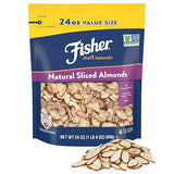 Fisher Chef's Naturals Unsalted Sliced Almonds 24oz Resealable Bag, Raw Nuts Perfect for Cooking, Baking & Snacking, Healthy Snacks for Adults, Vegan