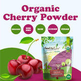 Food to Live Organic Cherry Juice Powder, 1 Pounds - Non-GMO, Raw, Kosher, Vegan Superfood, Bulk, Rich in Antioxidants, Great for Juices, Drinks