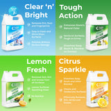 Hygea Natural Cleaning Starter Kit - 1 Gallon - Eco-Friendly Household Cleaners - Degreaser, All Purpose Cleaner, Glass Cleaner, & Tile and Grout