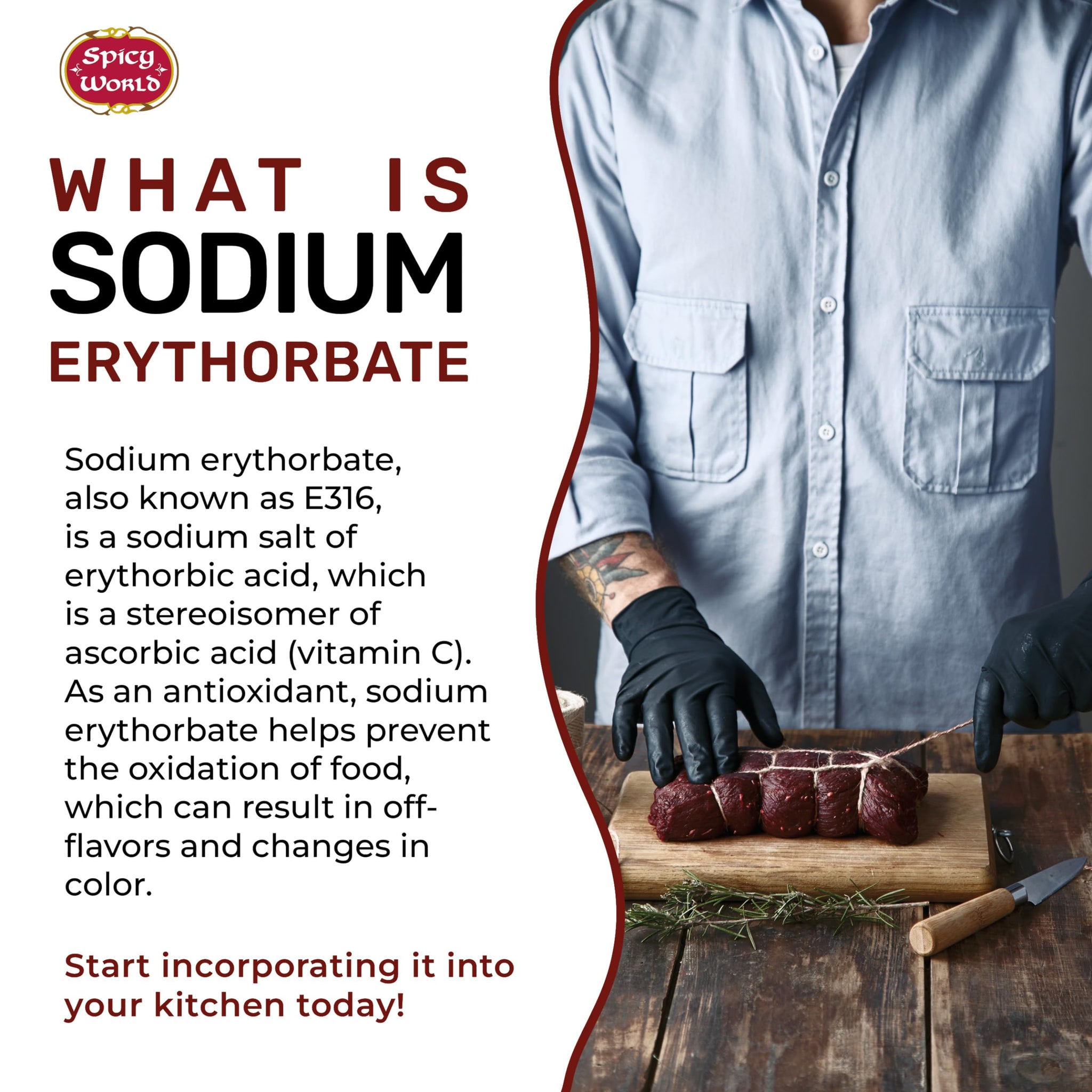 Spicy World Pure Sodium Erythorbate 1.5 Pound Large - Top Food Grade - Great for Sausage Making and Meat Curing