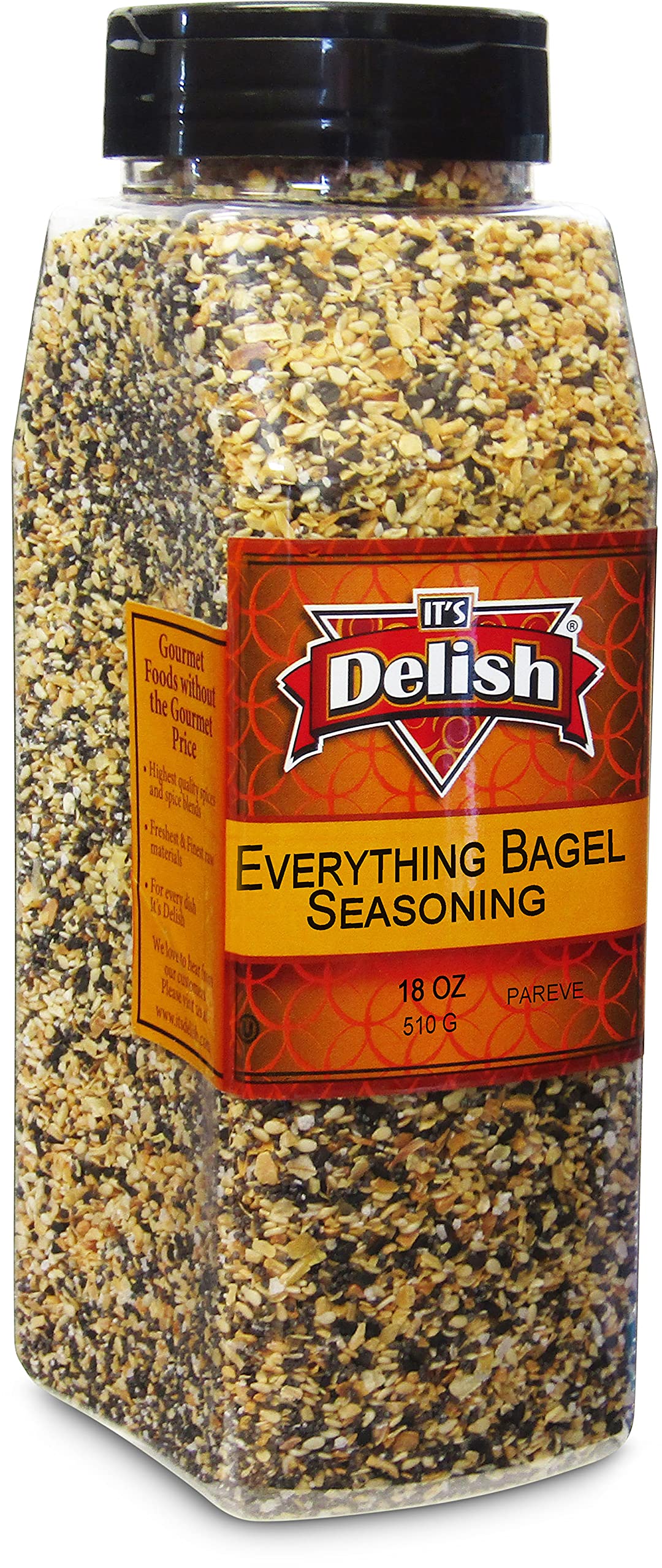 Everything Bagel Seasoning Blend by It's Delish, 20 Oz Large Jar - Premium All Natural Bagel Spice Seasoning Mix With Salt for Bagels, Buns, Bread