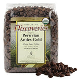 First Colony Organic Whole Bean Coffee, Peruvian Andes Gold, Medium Roast, USDA Organic, 100% Arabica Beans, 24oz Bag, Light Cocoa & Gentle Nutty