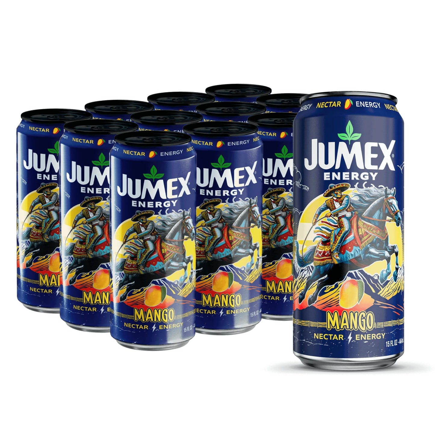 Jumex Mango Nectar Energy Drink, 150 mg of Caffeine, Real Fruit Juice, 15 fl oz (Pack of 12)
