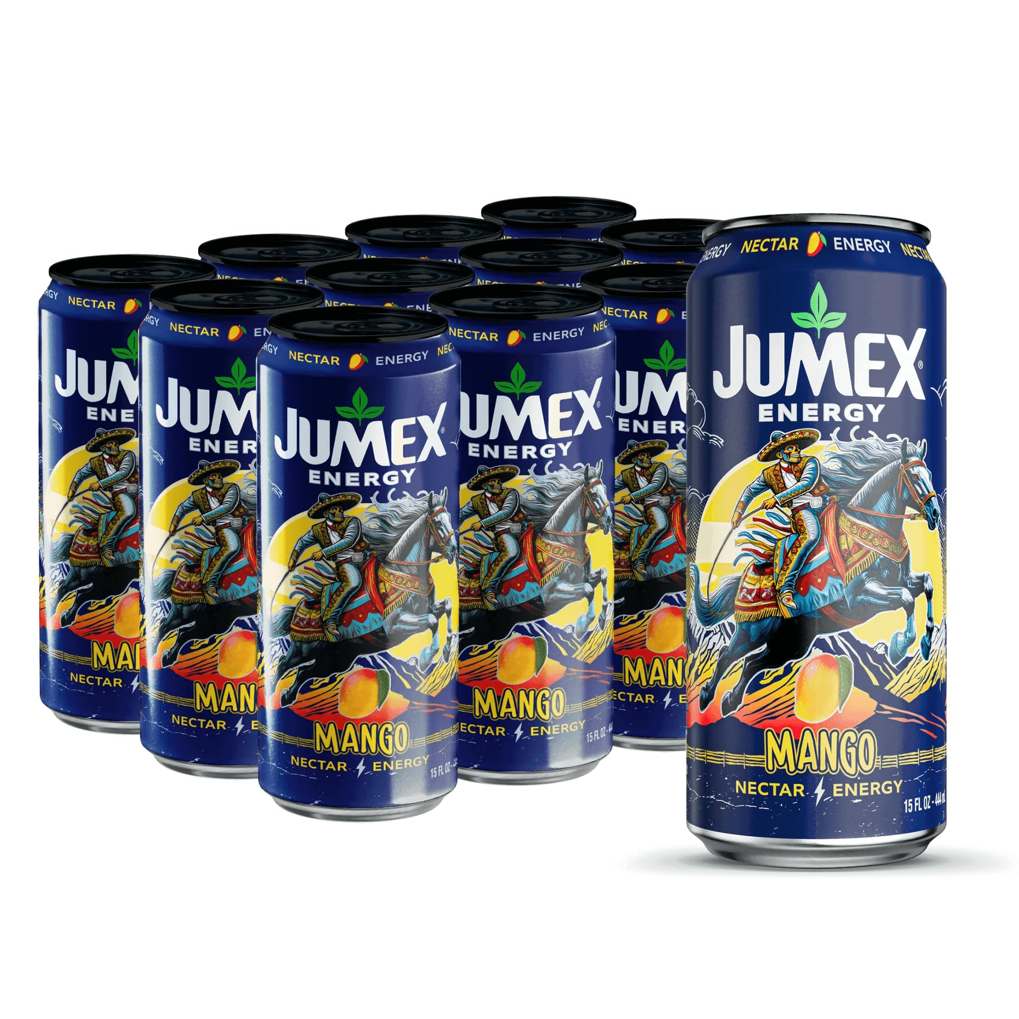 Jumex Mango Nectar Energy Drink, 150 mg of Caffeine, Real Fruit Juice, 15 fl oz (Pack of 12)