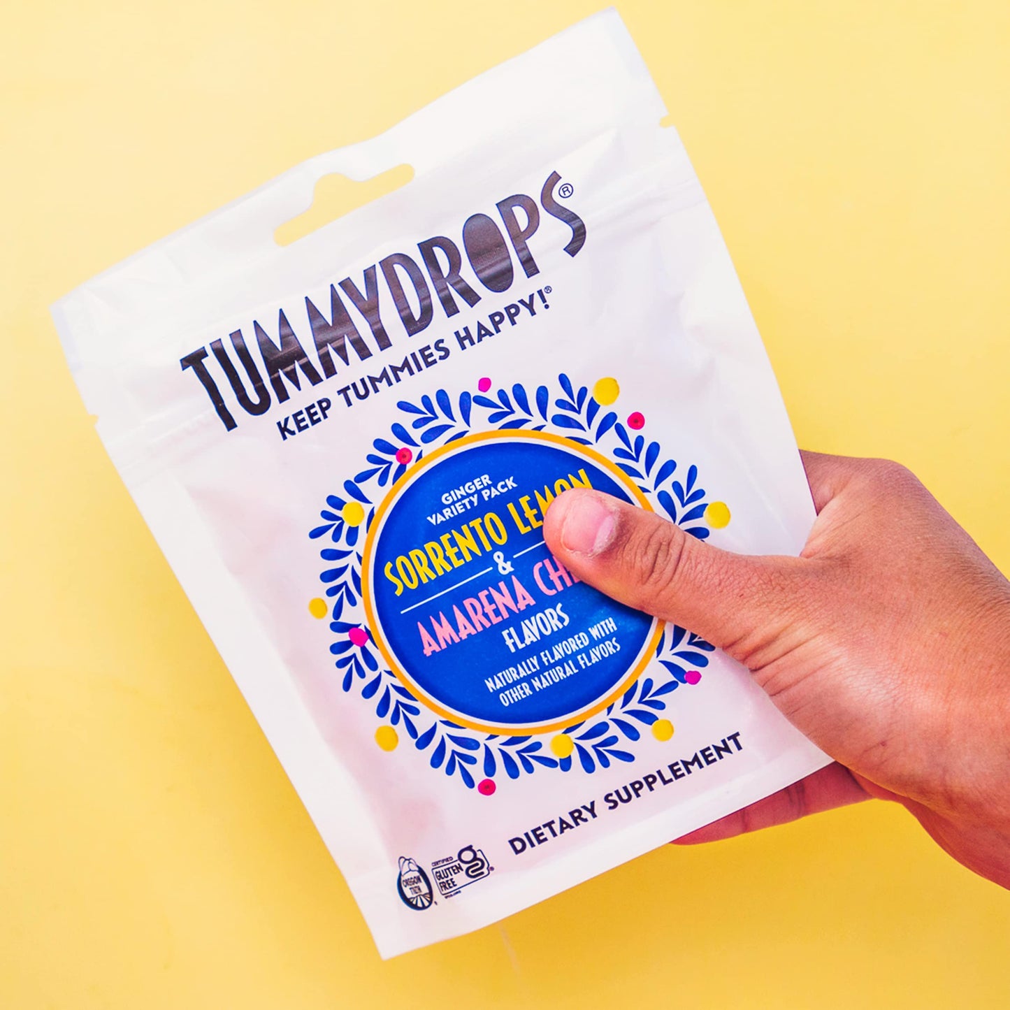 Tummydrops Ginger Italy Inspired Flavors Variety Pack. Gluten Free, Vegan, & Made with Organic Ingredients, 33 Assorted Peppermint Oil and Ginger