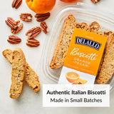 DeLallo Orange Pecan Biscotti Authentic Italian Recipe, Golden Brown Twice Baked Cookies, Kosher, Non-GMO, All Natural Italian Biscuits Made in Small