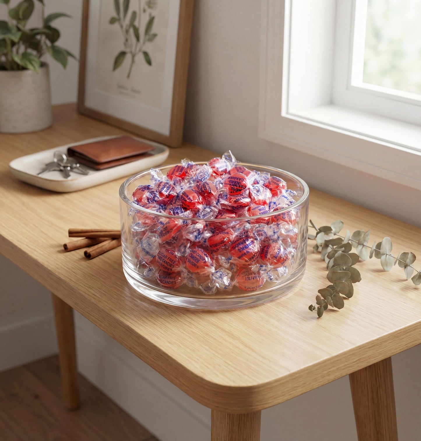 Sugar Free Cinnamon Hard Candy - 1 lb Bulk Bag - Individually Wrapped Sweet and Spicy Cinnamon Discs - Low?Carb