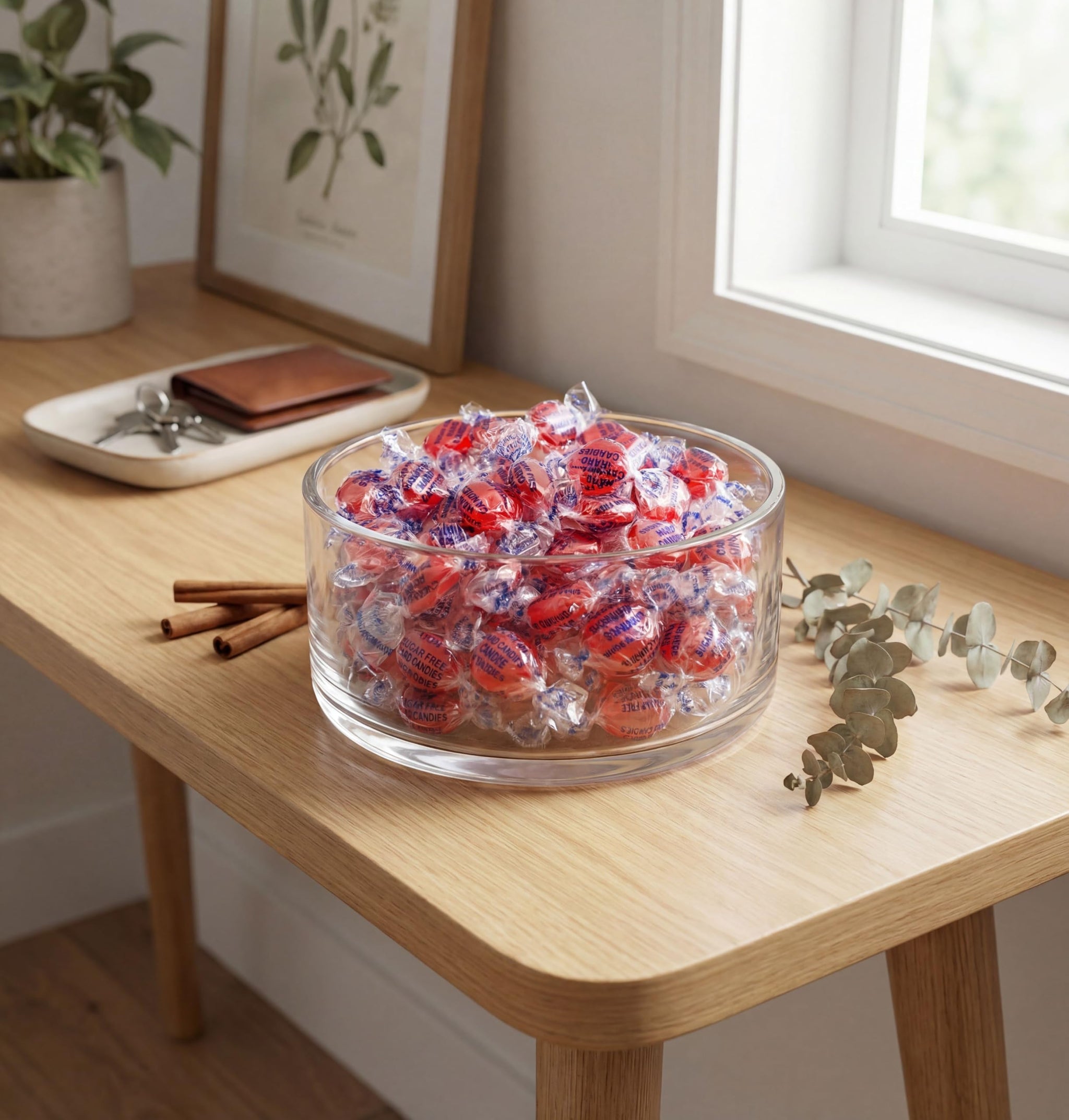 Sugar Free Cinnamon Hard Candy - 1 lb Bulk Bag - Individually Wrapped Sweet and Spicy Cinnamon Discs - Low?Carb