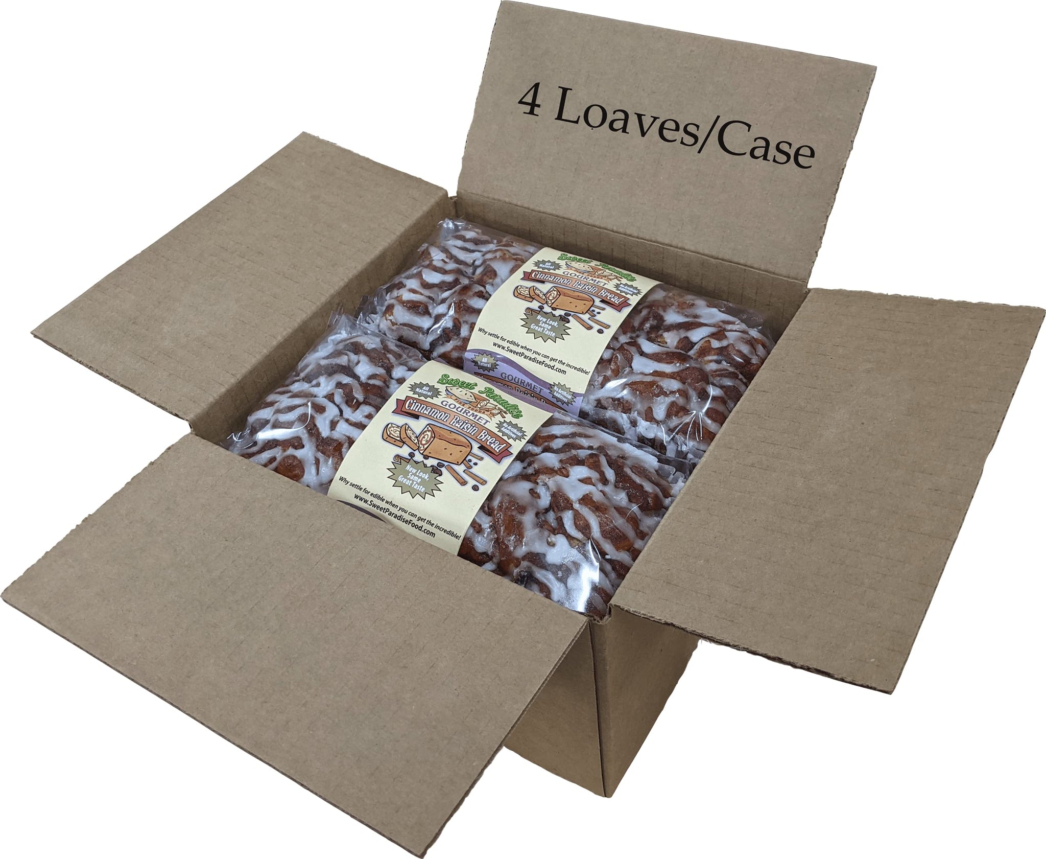 Gourmet Cinnamon Bread | All Natural, Sweet, Delicious, Moist, Unsliced, Freezer Friendly | Sweet Paradise Fine Foods (Cinnamon Raisin, 20 Ounce (Pack