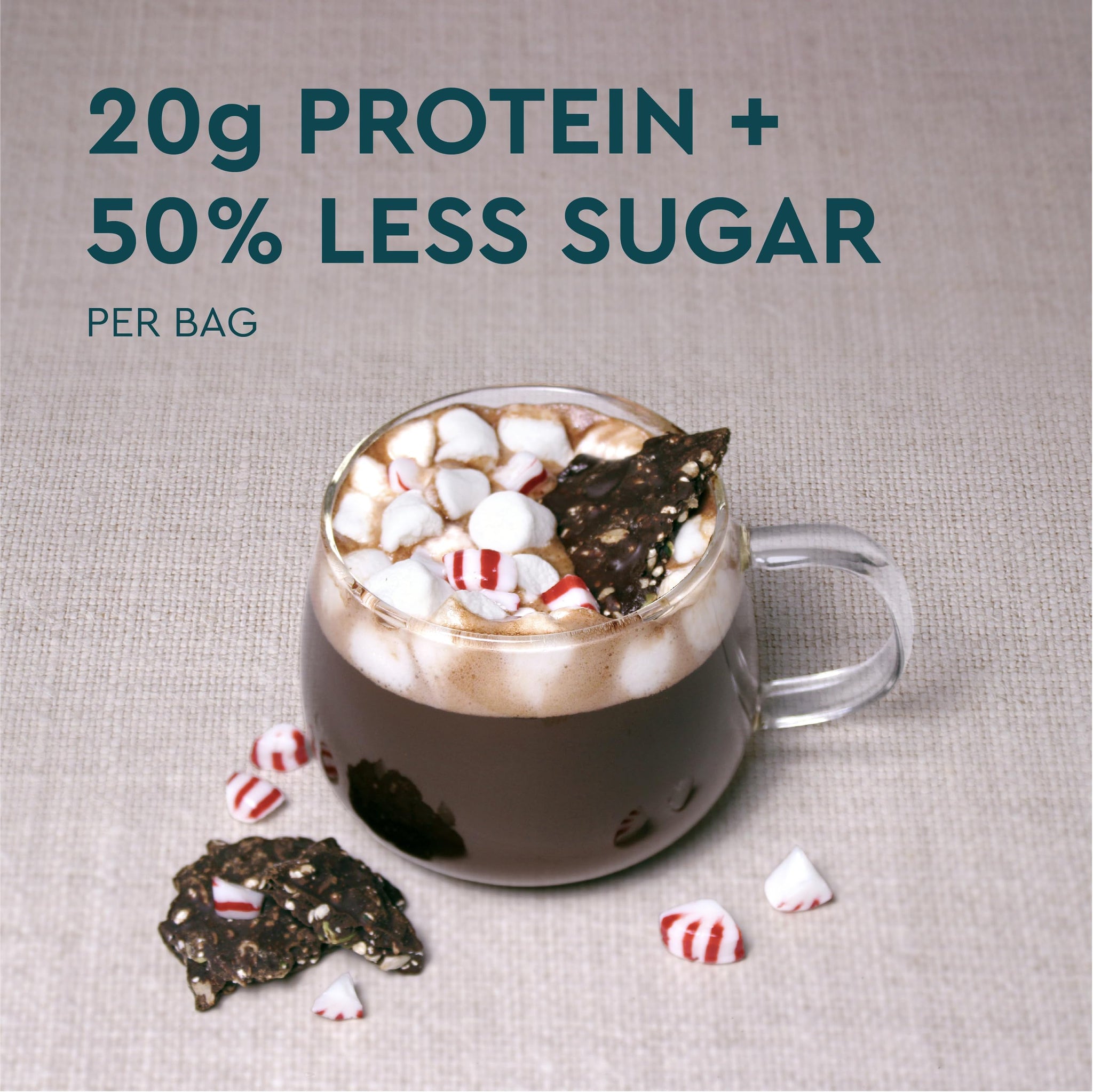 SEEDLY Organic 70% Dark Chocolate Snacking Bark with 20g Protein, 50% less sugar - Limited Edition Peppermint - Keto, Vegan Snacks, Gluten-Free, Low